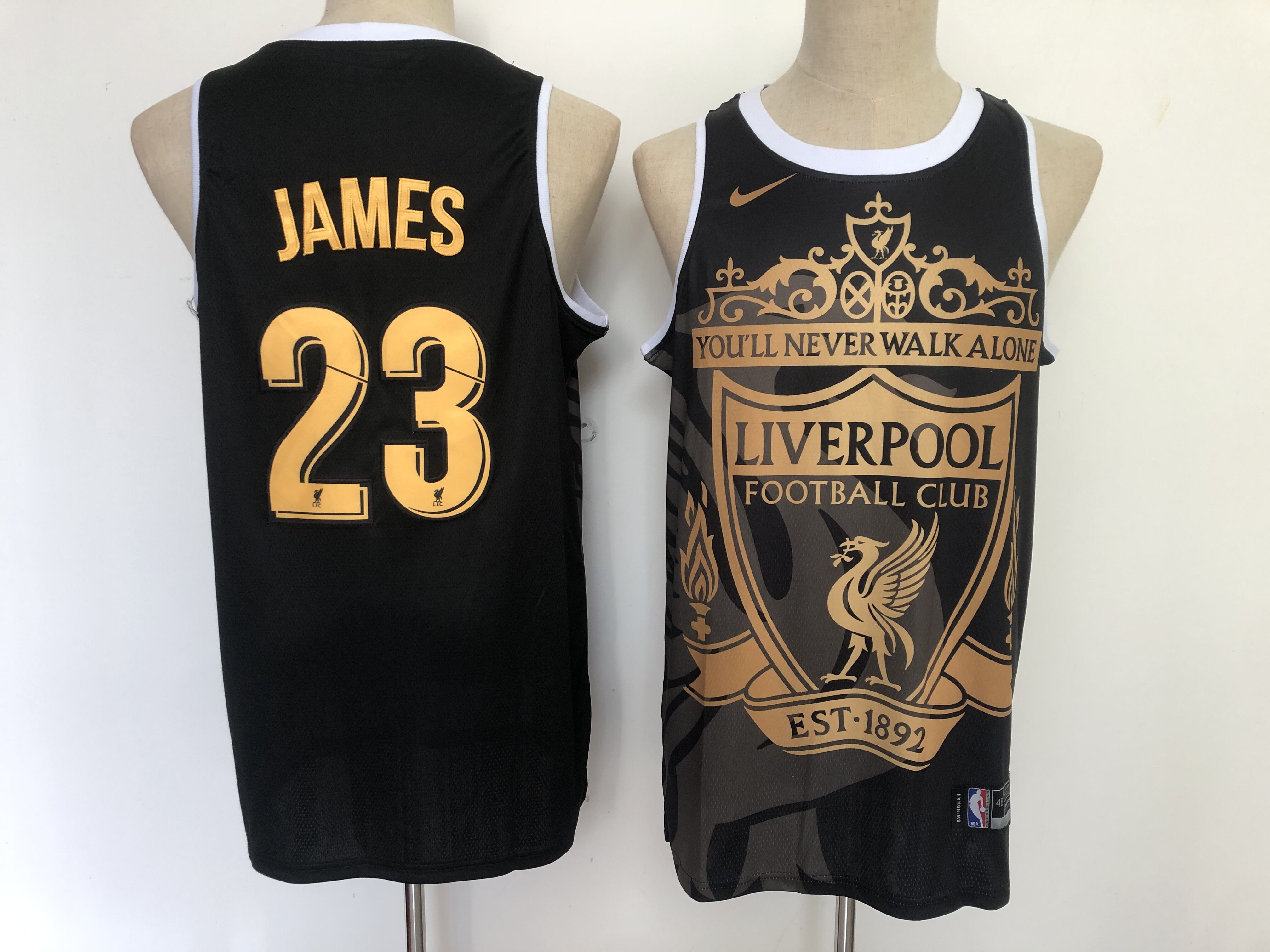 2020 Men Los Angeles Lakers 23 James black Golden Game NBA new Jerseys